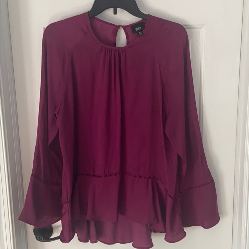 Mossimo fuschia flounce top